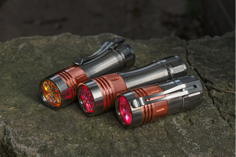 NOCTIGON KR4 TI+COPPER TAIL E-SWITCH 18650 EDC FLASHLIGHT